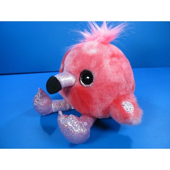 Zuru Whistling Pink Flamingo 8” Plush Glitter Eyes Stuffed Animal Toy - Picture 2 of 7